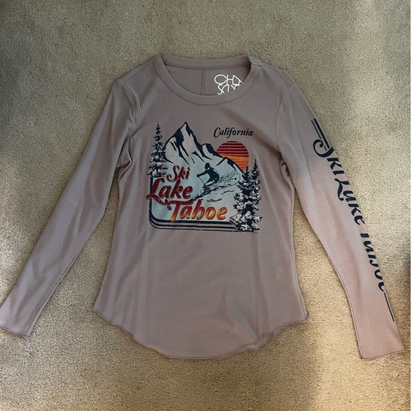 NWT Chaser Ski Lake Tahoe long sleeve waffle shirt size medium - Picture 3 of 7